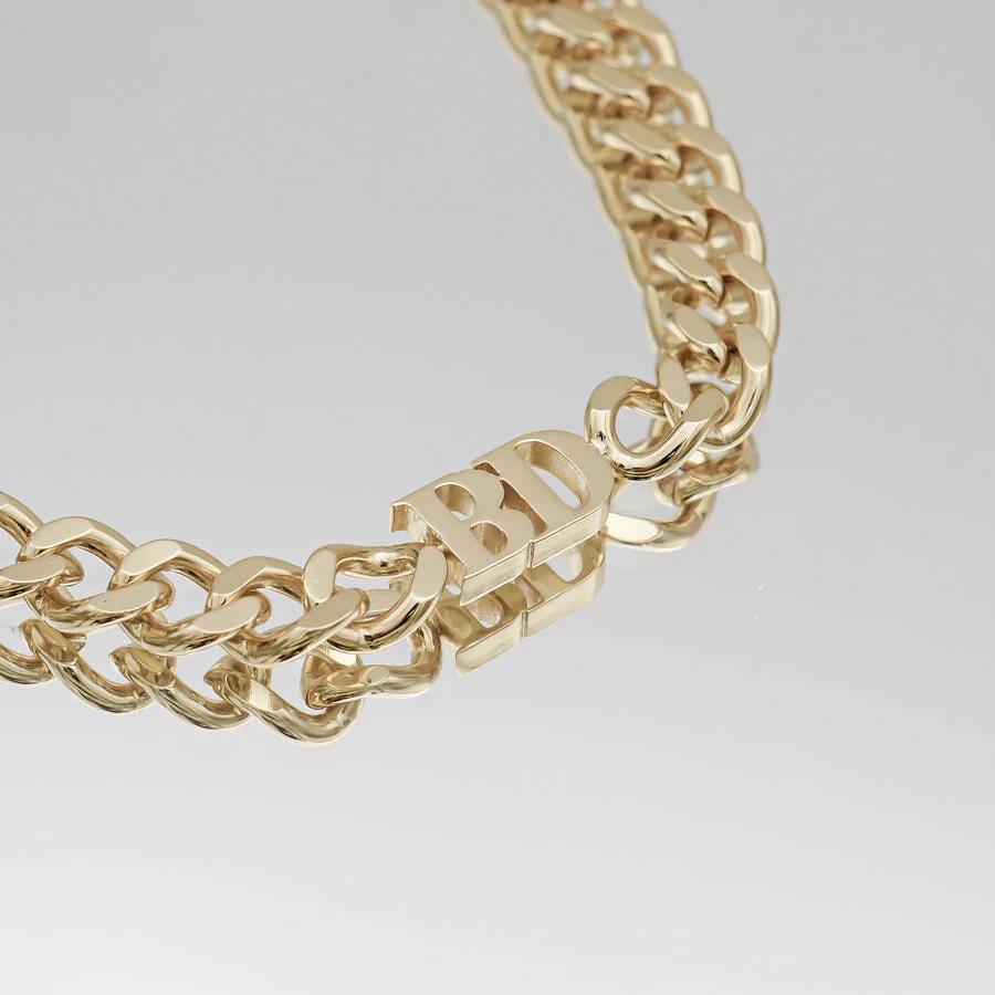 Cuban Initial Choker Necklace - Image 4