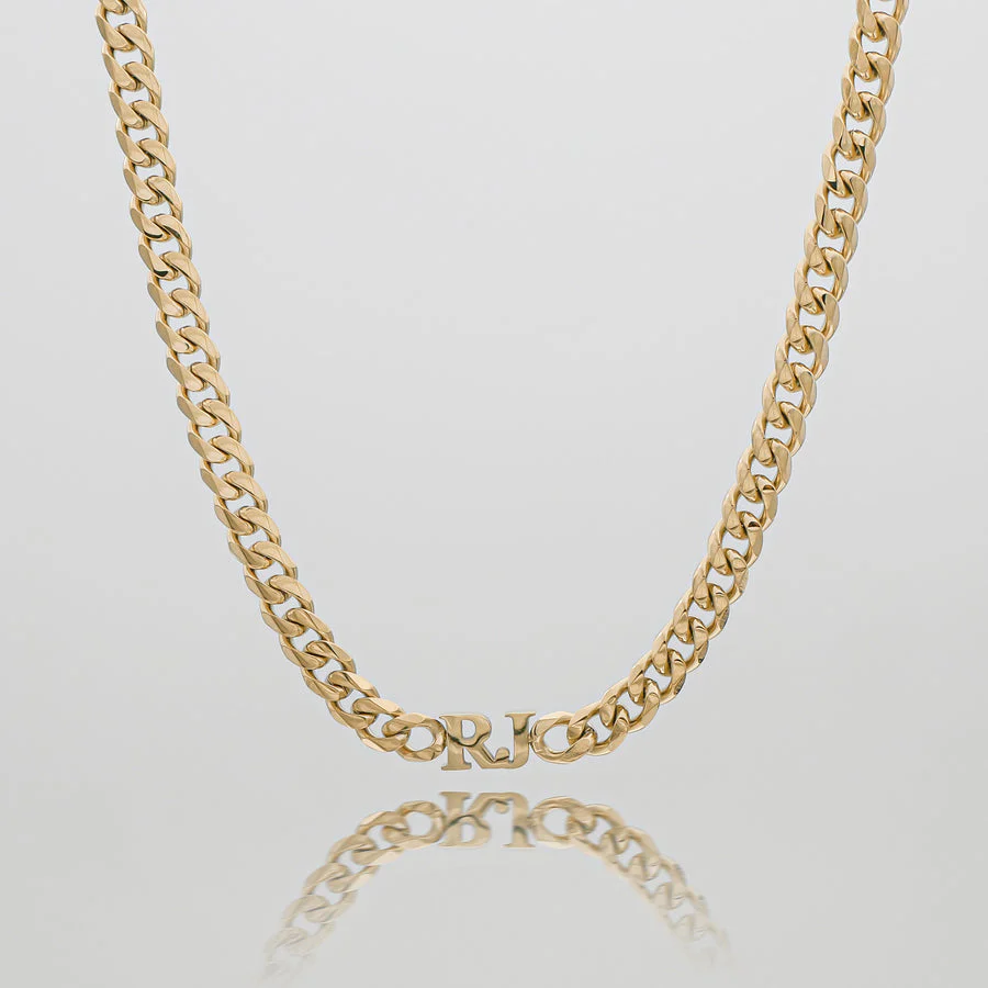 Cuban Initial Choker Necklace - Image 5