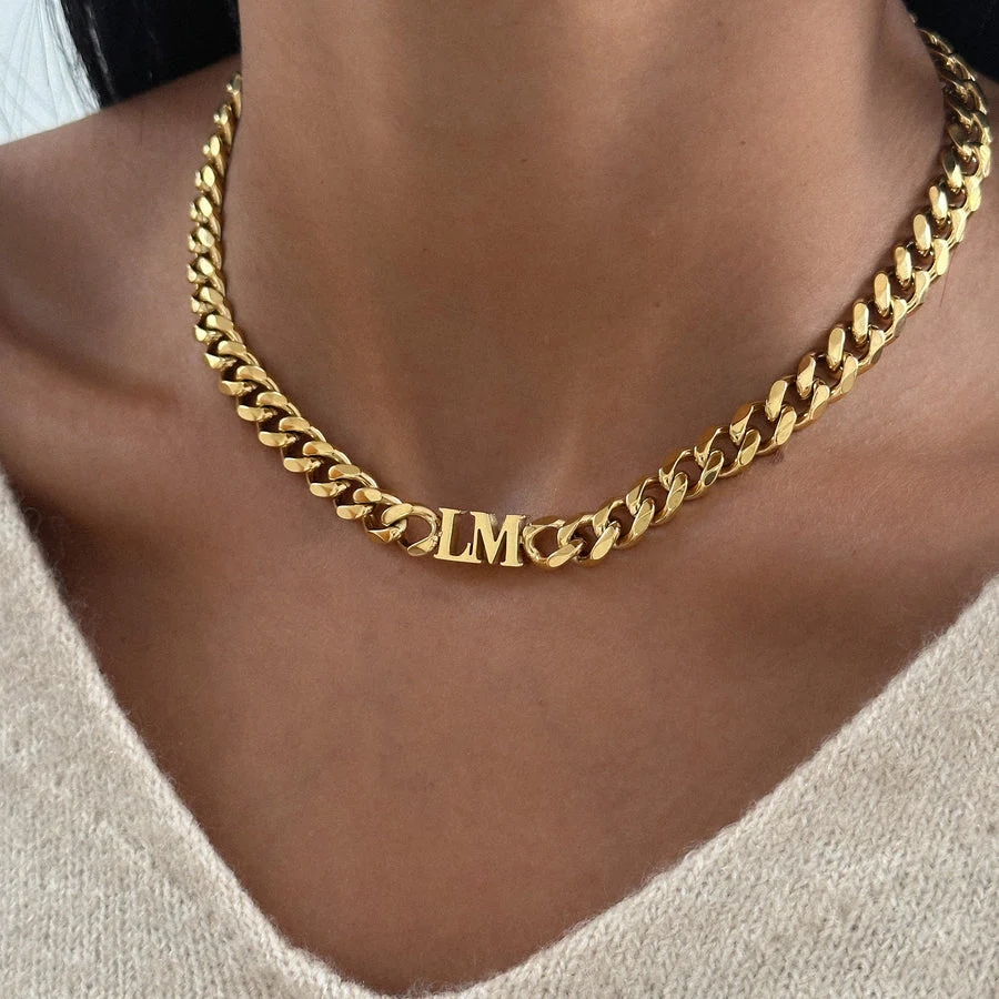 Cuban Initial Choker Necklace - Image 6