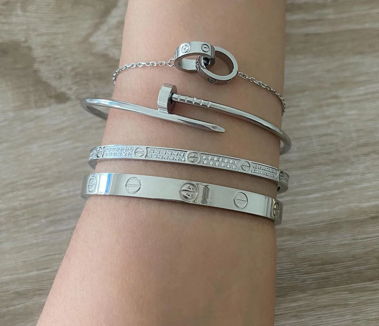 Bracelet Love Charm (in silver and gold) - Image 3