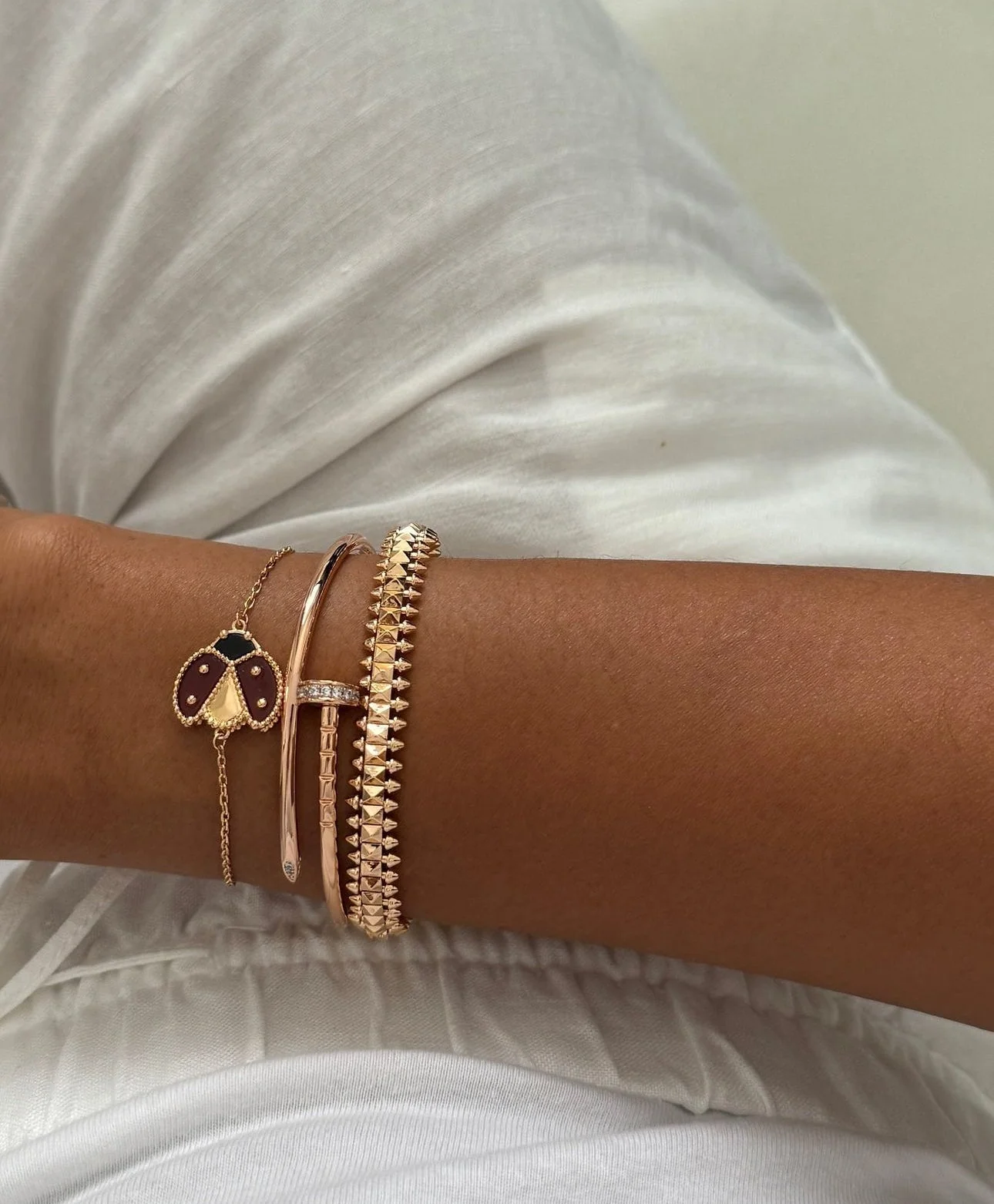 Rhinestone Nail Bracelet (fine) (in silver & gold) - Image 5